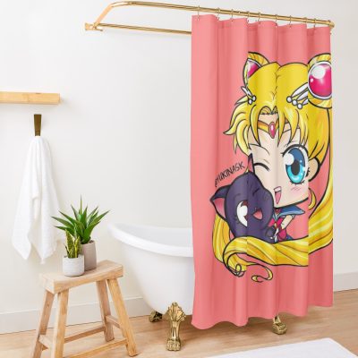 Sailor Moon And Luna Shower Curtain Official Cow Anime Merch