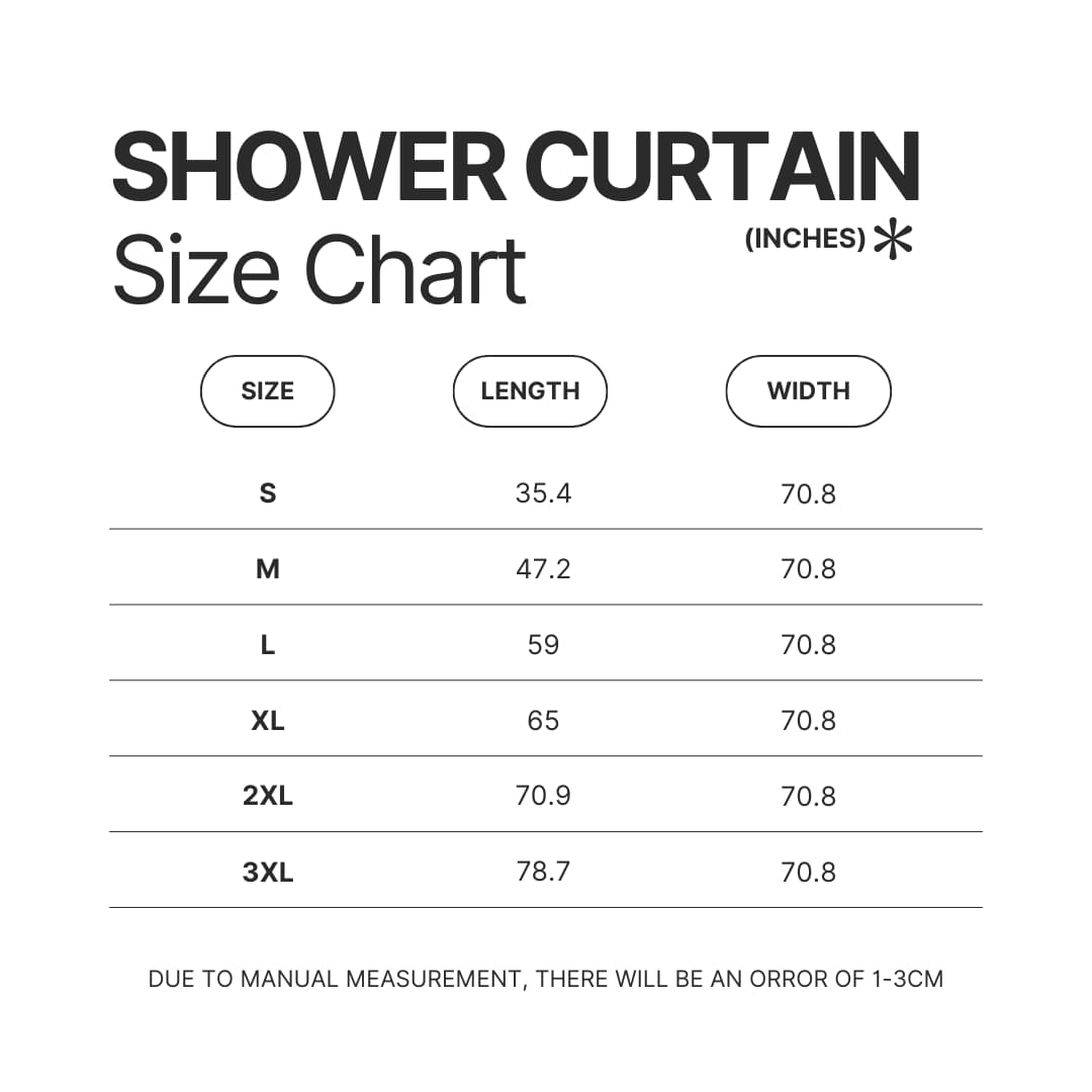 Shower Curtain Size Chart - Sailor Moon Store