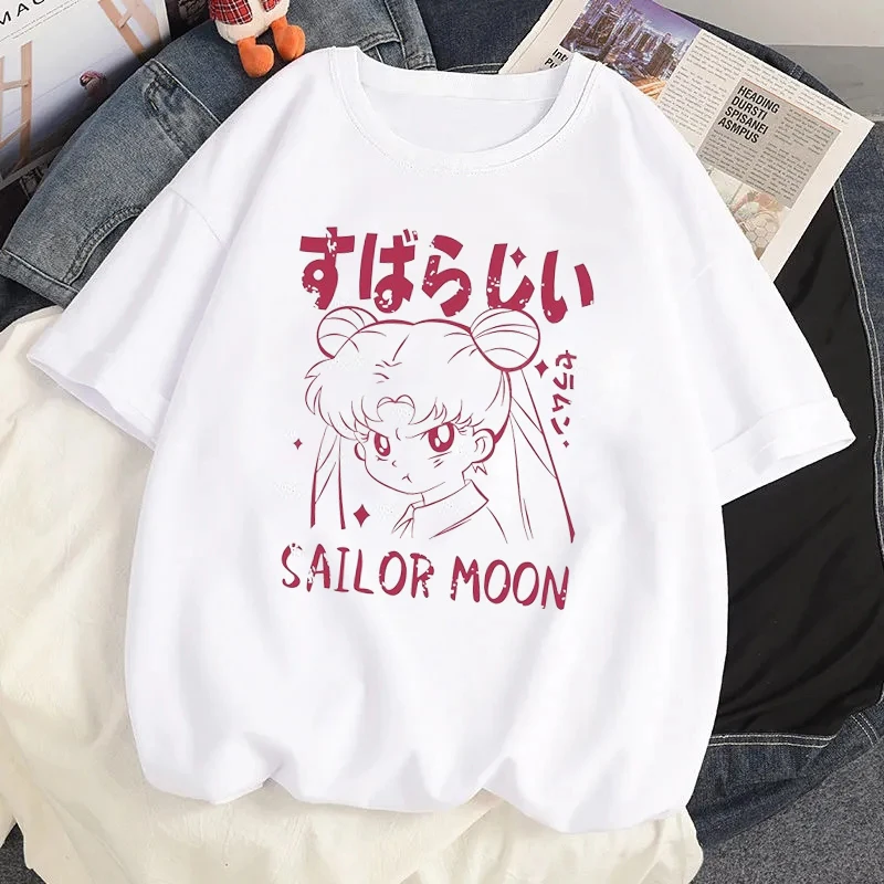 Harajuku Clothing Sailor Moon Kawaii Cartoon Clothes Y2k Streetwear Japanese Anime Women s T shirt Cute 1 - Sailor Moon Store