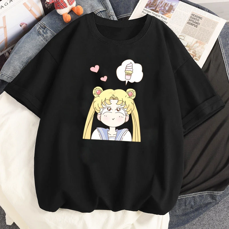 Harajuku Clothing Sailor Moon Kawaii Cartoon Clothes Y2k Streetwear Japanese Anime Women s T shirt Cute 5 - Sailor Moon Store