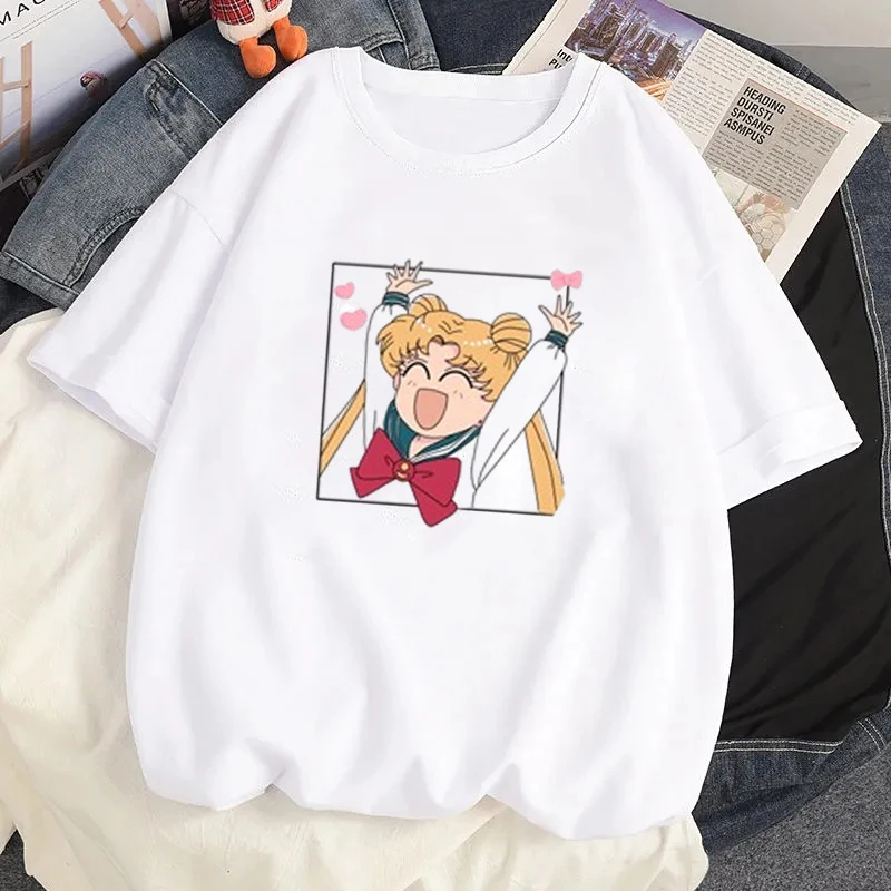 Harajuku Clothing Sailor Moon Kawaii Cartoon Clothes Y2k Streetwear Japanese Anime Women s T shirt Cute 8 - Sailor Moon Store