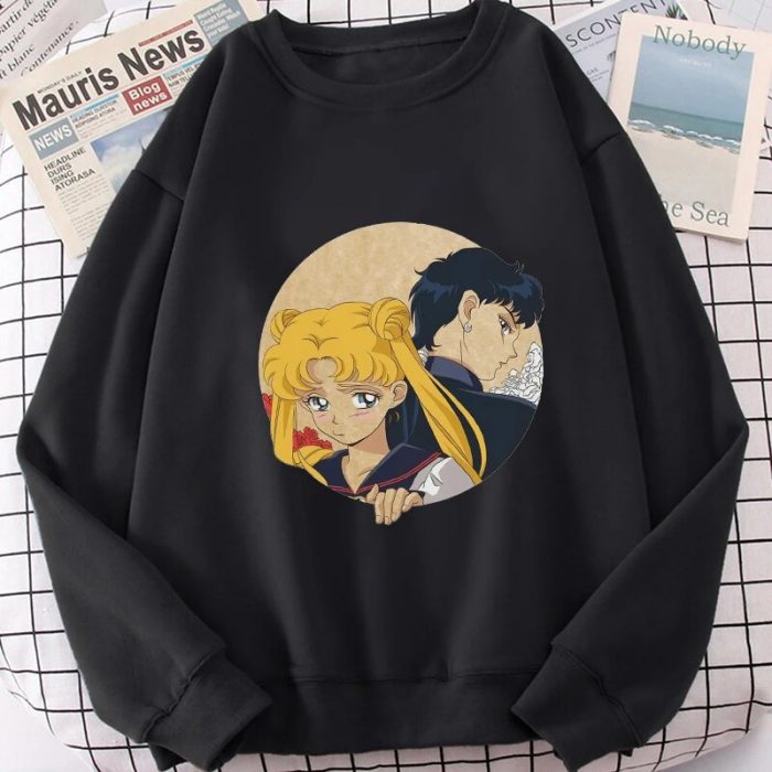 Sailor Moon Anime Print Hoodie Clothes Kpop Brown Tops Hoodies Women Sudaderas 2022 New Autumn - Sailor Moon Store