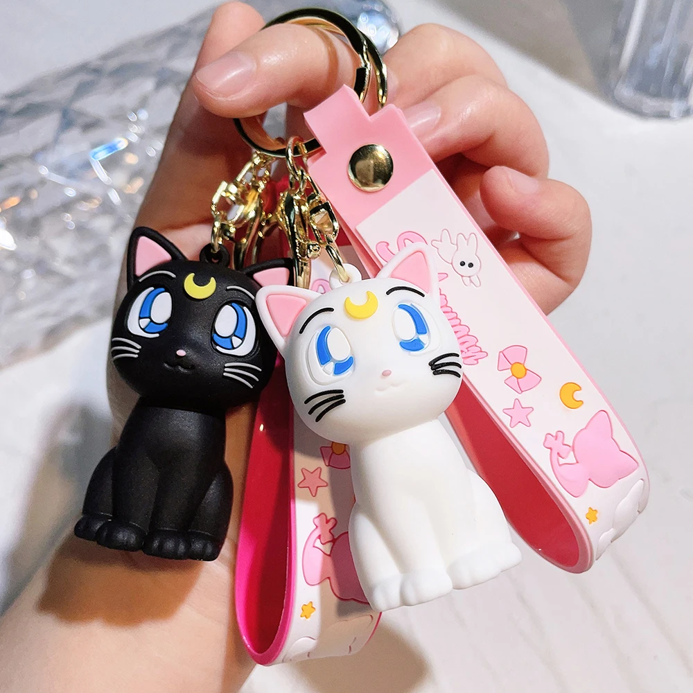 kf S158ff65d5be0477fb1c494afed6b975bh Anime Sailor Moon Keychain Cute Figure Doll Couple Bag Pendant Keyring Car Key Chain Accessories Toy - Sailor Moon Store